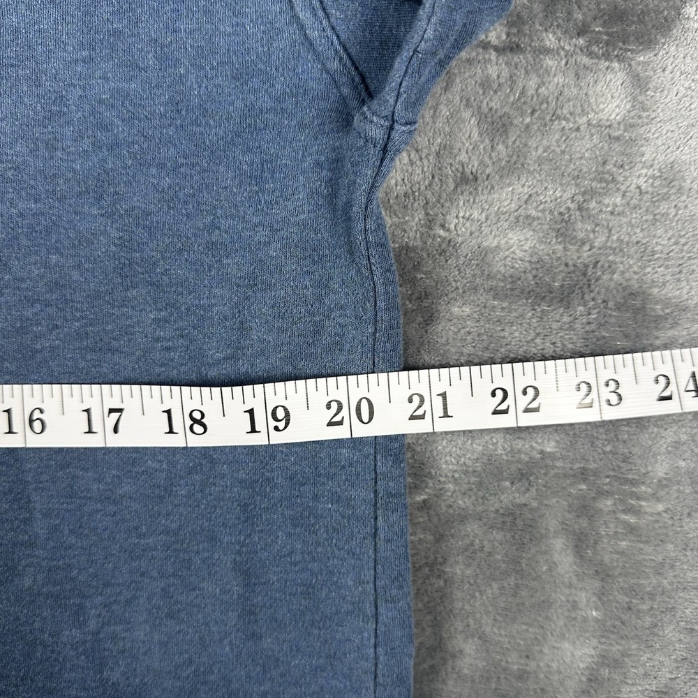 St John's Bay Sueded Polo Shirt Men's Medium Blue Long Sleeve Casual Soft Suede - Picture 8 of 15